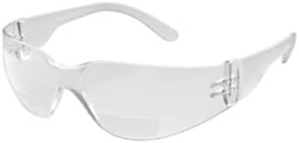 Gateway Safety 46MC25 StarLite MAG Safety Glasses, 2.5 Diopter Magnification, Clear Lens, Clear Temple