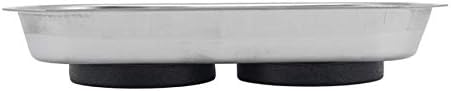 Edward Tools 9.5” Rectangle Magnetic Tray and 6” Round Magnetic Tray - For Screws, Nut, Bolts, Small Tools - Great for Mechanics, DIY - Heavy Duty Stainless Steel - Extra Strength Magnet