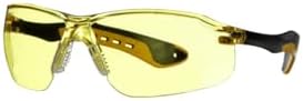 3M Flat Temple Safety Eyewear with Scratch Resistant Lens, Amber Frame, 1-Pair