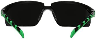 3M Safety Glasses, Solus 2000, IR Shade 5.0 Gray Lens, Black/Green Temples