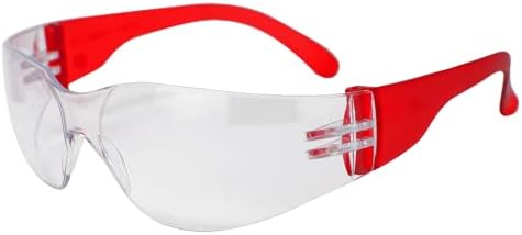 BISON LIFE Clear/Red Safety Glasses for Men & Women, ANSI Z87.1, 144 Pack