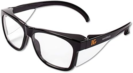 KleenGuard™ V30 Maverick Eye Protection (49309), with KleenVision™ Anti-Fog Coating, Clear Lenses, Black Frame
