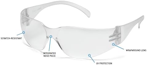 Pyramex Intruder Safety Eyewear Clear Frame Full Foam Padding Clear Anti-Fog Lens
