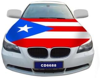 Car Hood Cover Country Flag Hood Cover Durable Weatherproof Universal Fit Car Cover for All Seasons Protection Custom Fit for Cars Trucks SUVs (Puerto Rico)