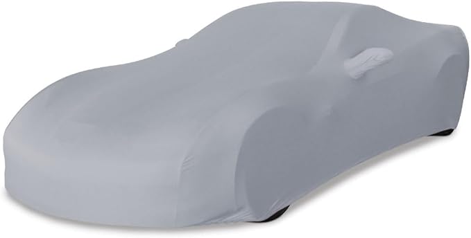 SR1 USA C6 Corvette Indoor Car Cover - Custom Fit Ultraguard Stretch Satin - Dust Proof Full Cover - The Ultimate High End Fit for 2005-2013 Base, Grand Sport, ZR1, Z06 Corvettes (Silver)