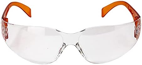 BISON LIFE Clear/Orange Safety Glasses for Men & Women, ANSI Z87.1,144 Pack