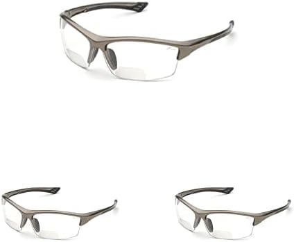 Elvex - WELRX350C30 RX-350C 3.0 Diopter Bifocal Safety Glasses, Metallic Brown Frame/Clear Lens (Pack of 3)