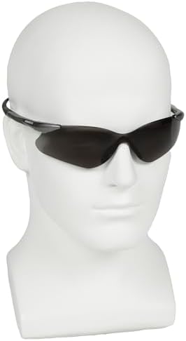 KleenGuard Nemesis VL Safety Sunglasses (25704), Sporty Frameless Design, UV Protection, Scratch Resistant, Smoke Lens with Gunmetal Temples, 12 Pairs / Case