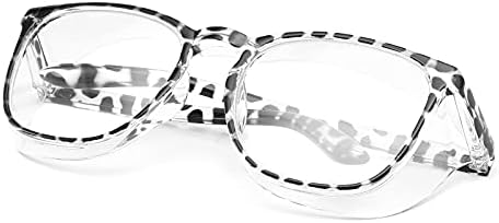 Alsenor Safety Glasses Anti Fog Goggles Protective Eyewear Blue Light Blocking Anti Dust UV Protection Glasses For Men Women (Black-Leopard)