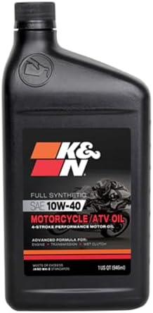 K&N Full Syntheteic Motorcylce/ATV Oil 10W-40 Synthetic Oil, 1 qt, 108062