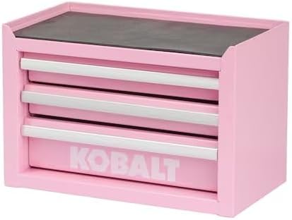 Mini 3-Drawer Pink Steel Tool Box.