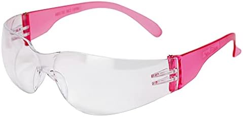 BISON LIFE Clear/Pink Safety Glasses for Men & Women, ANSI Z87.1, 144 Pack
