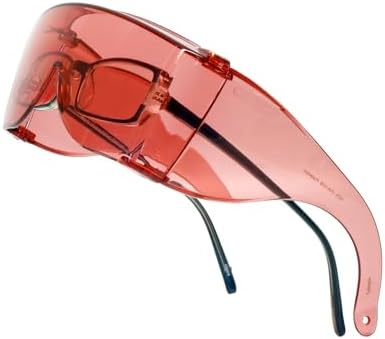 Calabria 3000 FL-41 Fitover Safety Glasses, Anti-Fog, Pink Lens
