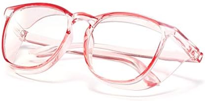 Alsenor Safety Glasses Anti Fog Goggles Protective Eyewear Blue Light Blocking Anti Dust UV Protection Glasses For Men Women (Pink)
