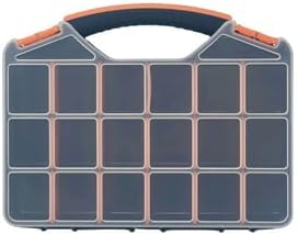 Massca Hardware Organizer box with dividers - 18 Compartments Small Parts Organizer with Accessible Hinged Lid - Durable Plastic Screw Organizer Store Nuts, Bolts, Screws, Nails, & Small Hardware
