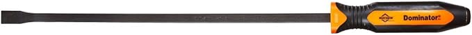Mayhew Tools 14071OR Dominator Pro 3-Piece Pry Bar Set, 12", 17" & 25" Curved Pry Bars, Orange