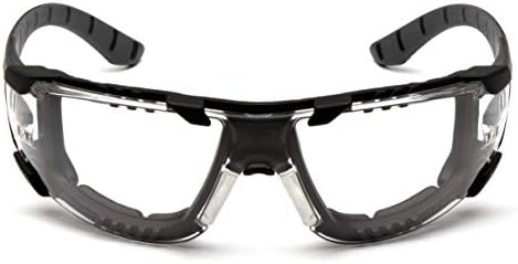 Pyramex Endeavor Plus Safety Glass Black/Gray Frame With Foam Padding Clear H2MAX Anti-fog Lens
