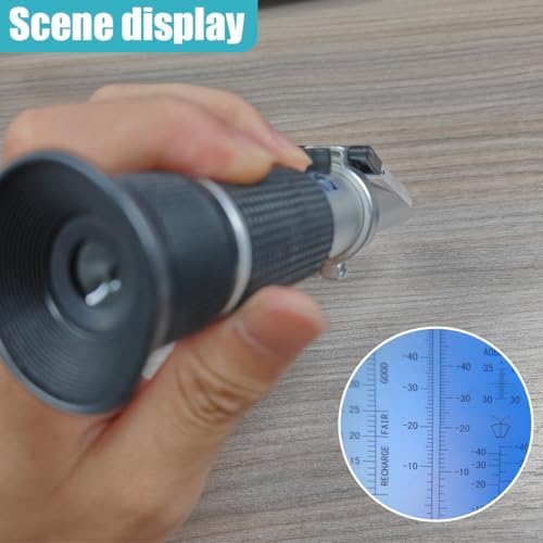 Antifreeze Refractometer, Antifreeze Coolant Tester for Checking Antifreeze Freezing Point, Concentration of Ethylene Glycol & Propylene Glycol, Battery Acid Condition, Windshield Washer Fluid