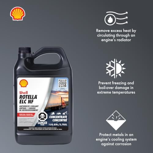 Shell Rotella Nitrite-Free Extended Life ELC Anti-Freeze + Coolant, Concentrate, 1 Gallon