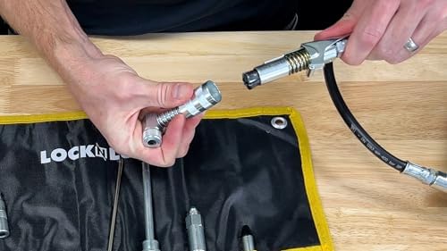LockNLube 8-Piece Quick-Connect Greasing Accessory Kit For Hard-To-Reach Grease Fittings
