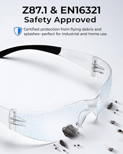 toolant Bulk Safety Glasses with ANSI Z87.1 / UV 400 Standard, Clear and Smoke Grey