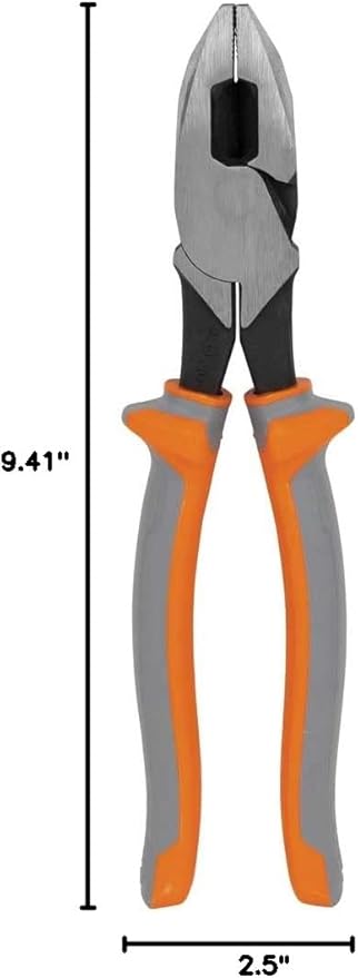 Klein Tools 2139NERINS 1000V Insulated Side Cutter Pliers, Made in USA, High Leverage Design, Induction Hardened Knives, 9-Inch
