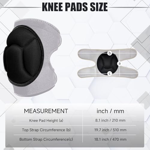 Women Men Knee Pads for Cleaning Floors,House Working,Gardening,Gray,Large