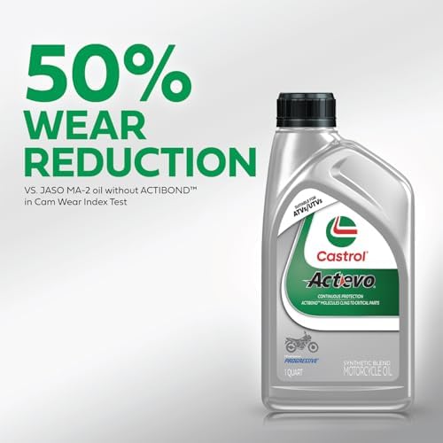Castrol Actevo 10W-40 4T Synthetic Blend Motorcycle Oil, 1 Gallon, 3 Pack