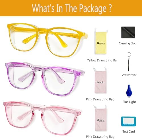 Feaglo Safety Glasses, Anti Fog Safety Goggles for Women Men, Blue Light Blocking Stylish Eye Protection Glasses Side Shield