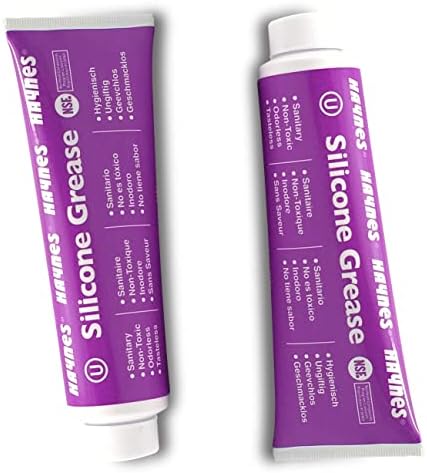 Haynes Silicone Grease, Food Grade Sanitary Lubricant, Machine Lube, Prevent Valves and O-Rings from Sticking, 4oz Tube Silicone Grease (2-Pack), Clear, (HAYSG-4OZ_T-2PK)