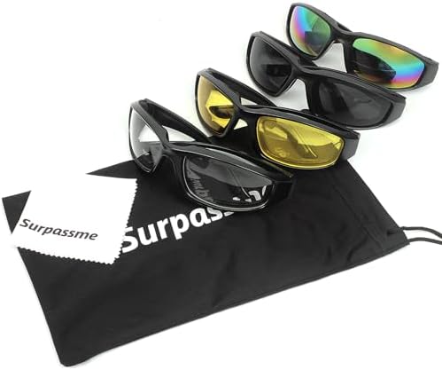 3 Pair Motorcycle Riding Glasses Padding Goggles UV Protection Dustproof Windproof Motorcycle Sunglasses for Outdoor Actives
