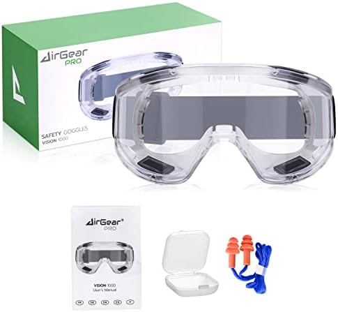 AirGearPro Vision-1000 Anti-Fog Safety Goggles, ANSI Z87.1 Anti-Scratch