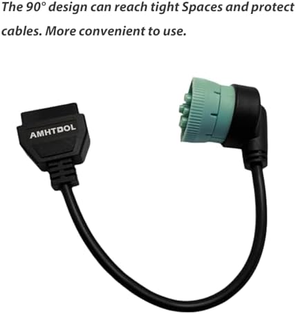 J1939 9 Pin OBD2 Adapter Cable,Truck 9 Pin to OBD2 16 Pin Connector