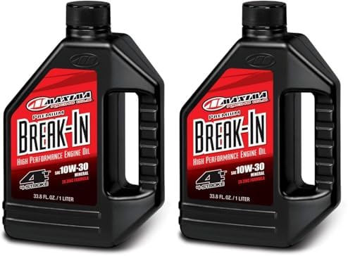 Maxima 30-10901 Premium Break-in 10W-30 Motorcycle Engine Oil - 1 Liter Bottle (Pack of 2)