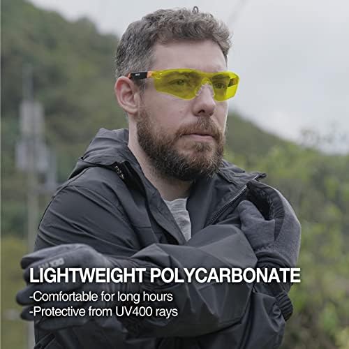 DEX FIT Safety Glasses SG210 Series - Anti-Fog & Scratch Resistant Z87.1 Certified, Adjustable Temples