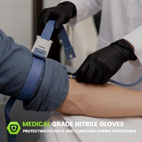 TREEGO Black Disposable Nitrile Gloves, 6 Mil, X-Large, 100 Count
