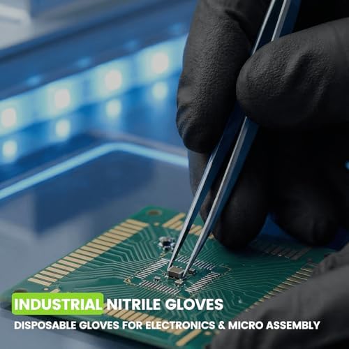 TREEGO Black Nitrile Gloves Medium, 6 Mil Disposable Gloves, 1000 Count