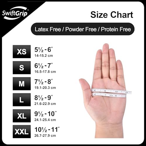 SwiftGrip Disposable Nitrile Exam Gloves, Black Nitrile Gloves Disposable Latex Free for Medical, Cooking & Esthetician