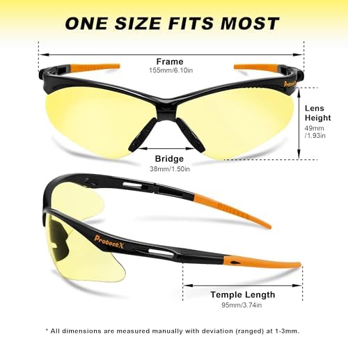 ProtectX Safety Glasses for Men & Women, Safety Sunglasses