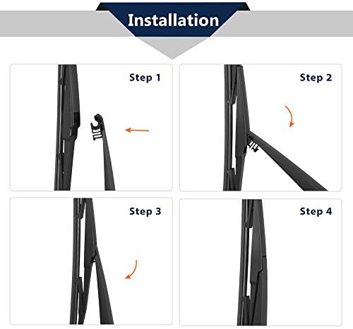 X AUTOHAUX Car Rear Windshield Wiper Blade Arm Set for Jeep Cherokee KL 2014-2019 14 Inch