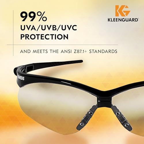 KleenGuard™ V30 Nemesis™ Safety Glasses (25685), KleenVision™ Anti-Fog Coating, Indoor/Outdoor Lenses, Black Unisex (Qty 12)