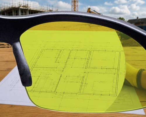 voltX CONSTRUCTOR Yellow Full Lens Reading Safety Glasses +1.5 Dioptre