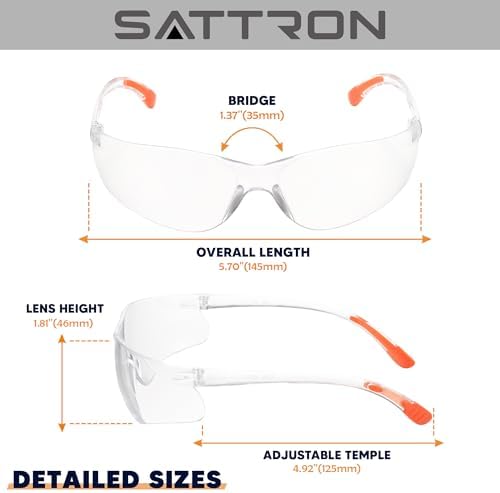 24 Pack Clear Safety Glasses, UV Protection Protective Eyewear for Men Women, ANSI Z87.1 Scratch & Impact Resistant Eye Protection, Ideal for Construction, Sports, Lab, Shooting