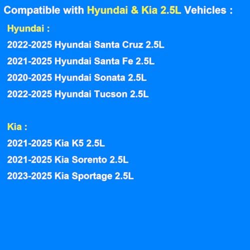 Oil Filter, Replace 26350-2S000, PG99527EX Compatible with Hyundai Kia 2.5L - 2022-2025 Santa Cruz & Tucson, 2021-2025 Santa Fe & K5 & Sorento, 2020-2025 Sonata, 2023-2025 Sportage - Not For 1.6L