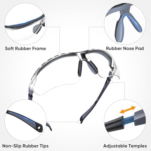 TICONN Anti-Fog Safety Glasses for Men & Women, ANSI Z87.1 Eye Goggles