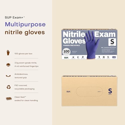 Supmedic SUP Exam Plus® Nitrile Gloves, Powder-Free Disposable Lab Violet