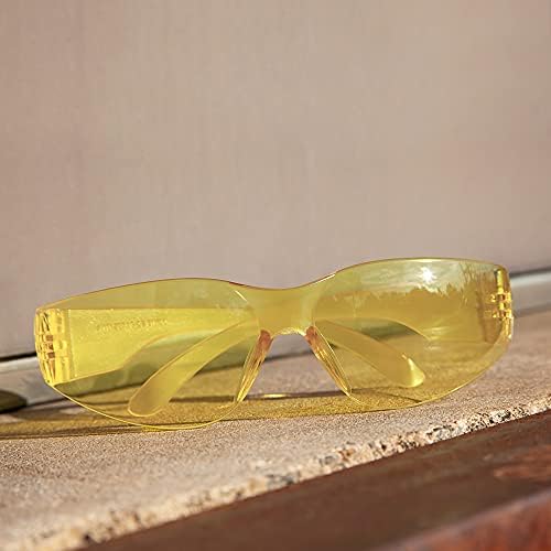 BISON LIFE Yellow Safety Glasses for Men & Women, Bulk ANSI Z87.1, 144 Pack