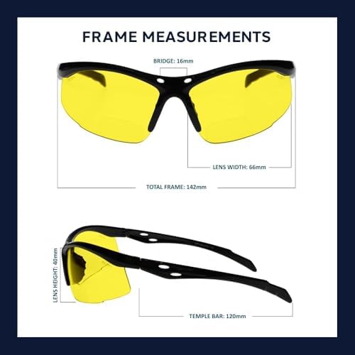 Bifocal Safety Glasses - Safety Lenses with Readers for Healthcare, Woodworkers, Motorcyclists, Workshop - Ansi Z87+