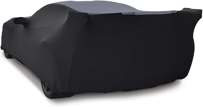 SR1 Performance USA Ultraguard Stretch Satin Indoor Car Cover for C7 Corvette (2014-2019) – Sport Series Custom Fit, Soft Dust Protection, Scratch-Free, Breathable Garage Cover (Gray/Black)