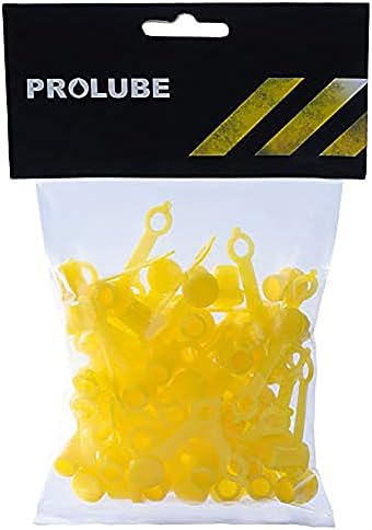 PROLUBE - CAP/GFT/YE/ST-50 Grease Fitting Cap – Yellow | Extra Long | Keep Contaminants Out | 50 Pack (46702)